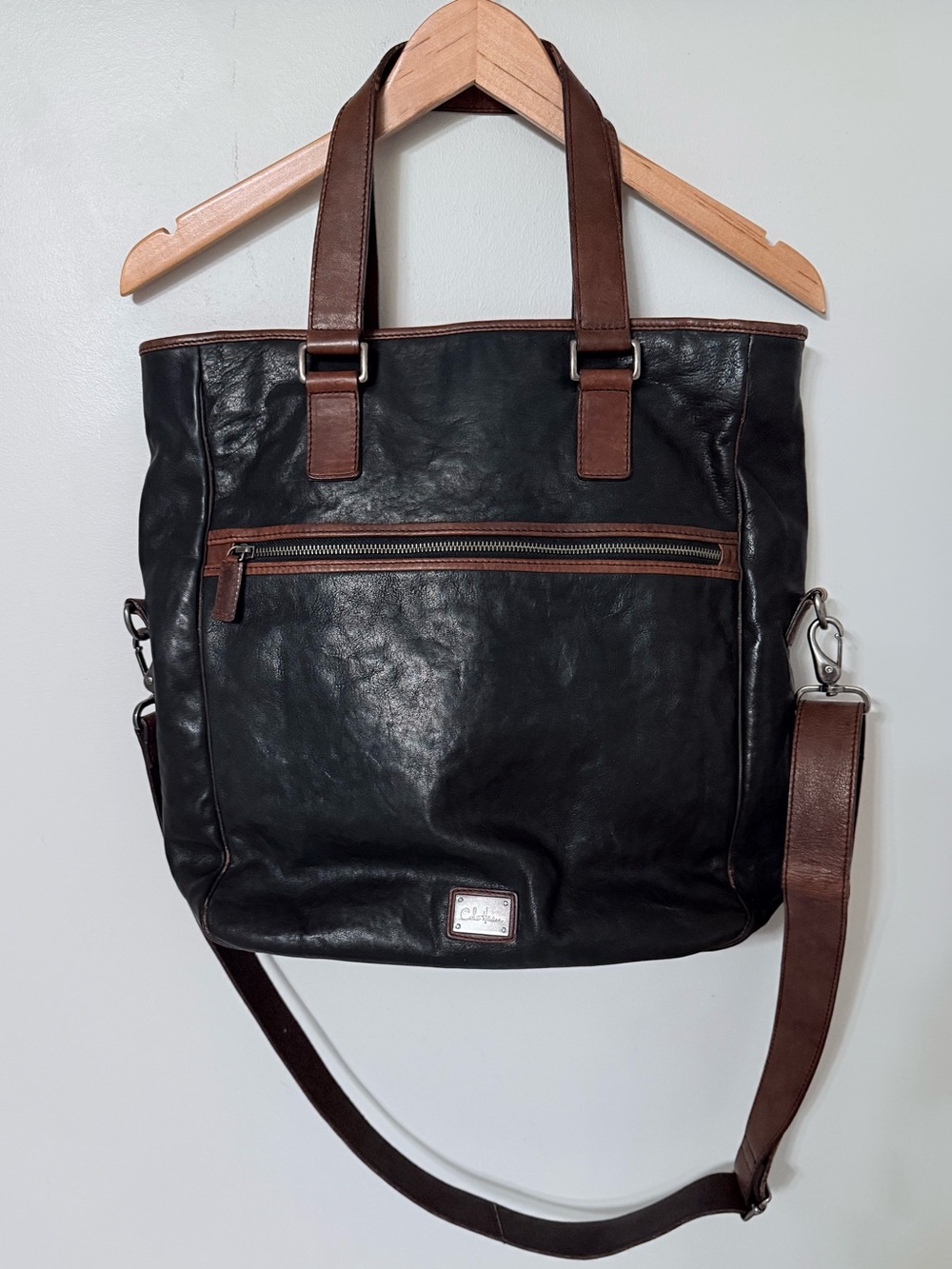 Cole Haan Vintage 15” Large Leather Messenger, Carry-on, Laptop, Shoulder Bag